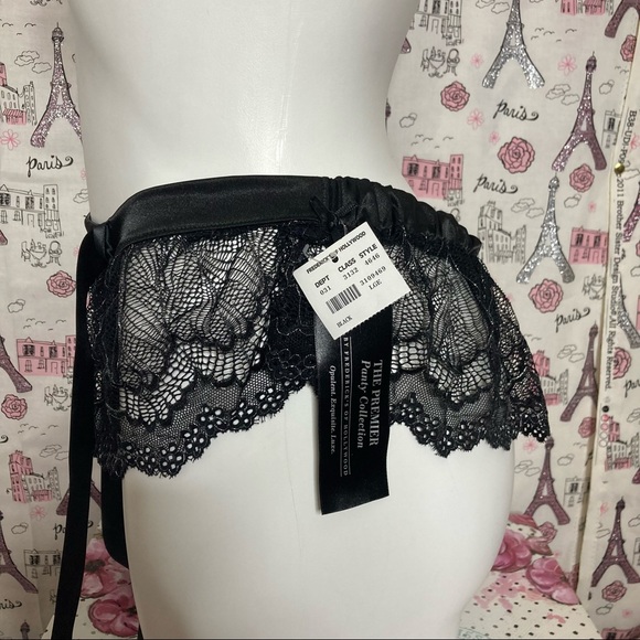 Frederick’s of Hollywood The Premier Panty Collection Black Skirted Thong - Picture 2 of 12
